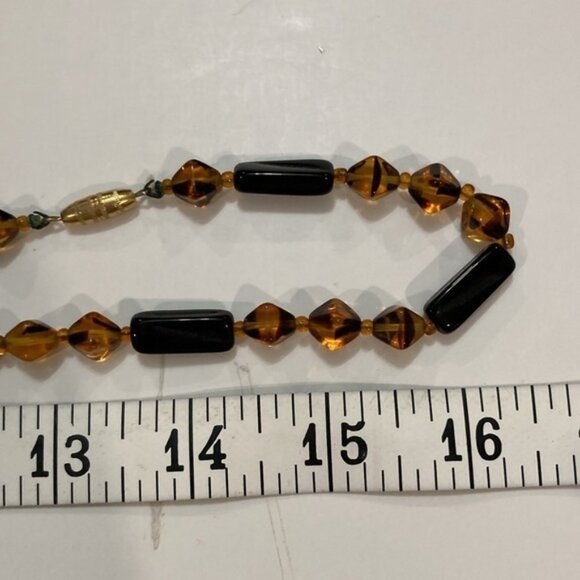 Black and Brown iridescent beaded Necklace - Picture 5 of 9